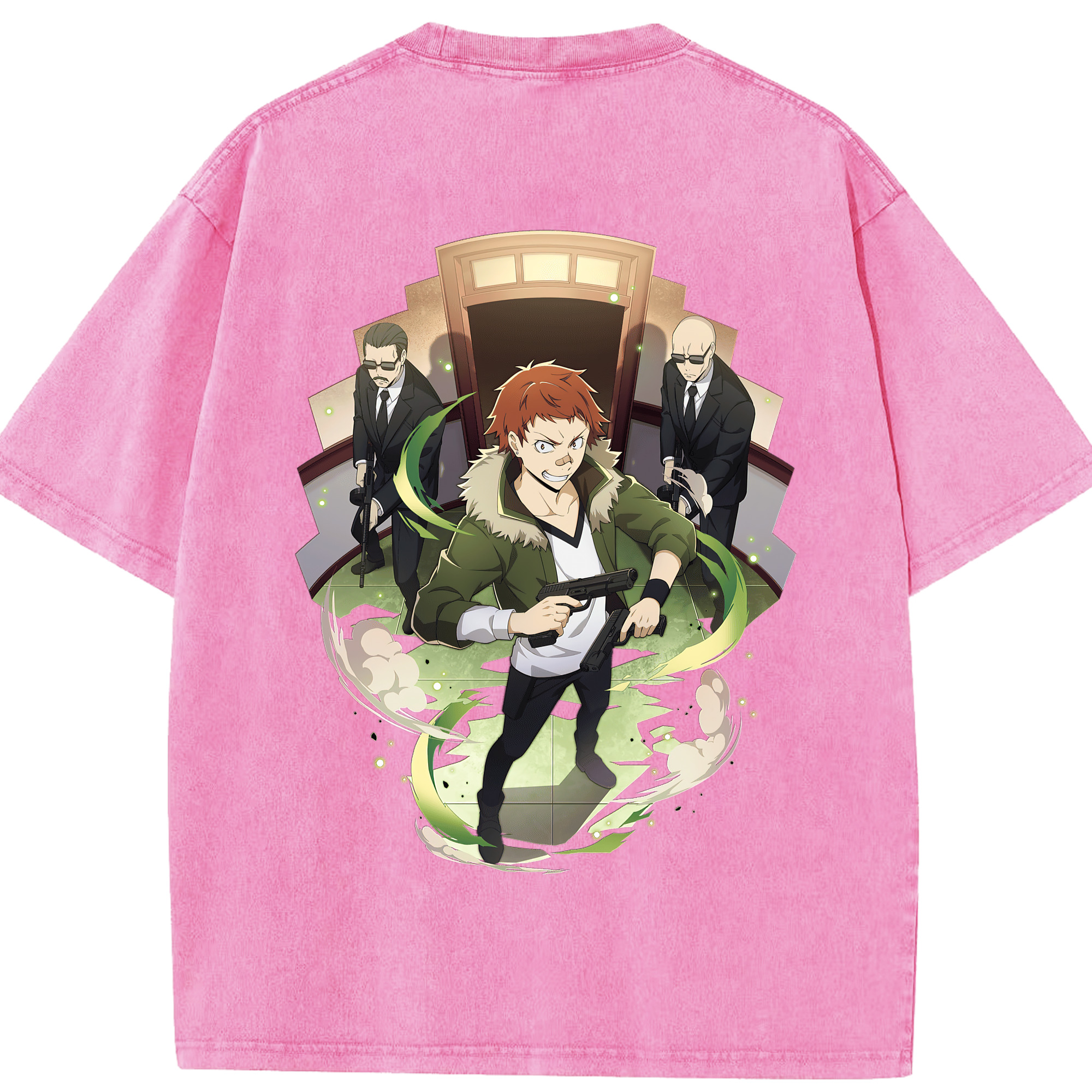 （画像用） 文豪ストレイドッグス Bungo Stray Dogs 綿100% ヴィンテージ風 半袖Tシャツ（背面プリント）